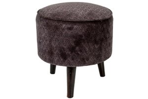 Velvet Pouf Paola blue/grey dia 40