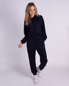 Dames casual trackpant navy viscose cupro-OXFORD