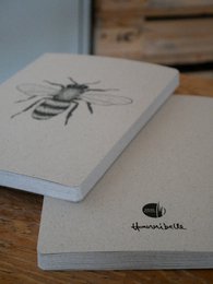 Grass paper notebook bee