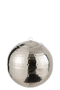 J-Line drijvende brander Bol Gehamerd - metaal - zilver