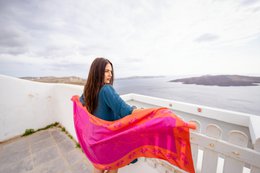 Le Magnifique foulard Alstroemeria 100% soie 180*75cm