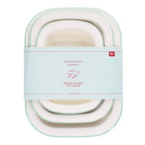 Emaille taartvormpjes (set van 3) - Pistache