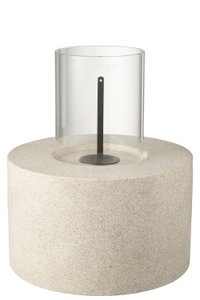 J-Line Tafelhaard Bio-Ethanol Rond Mgo Grijs