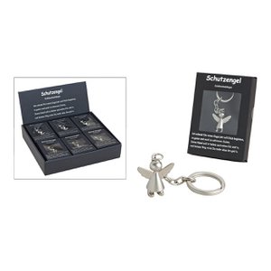 Key trailer Guardian angel made of metal, silver, Ø 3.5 cm