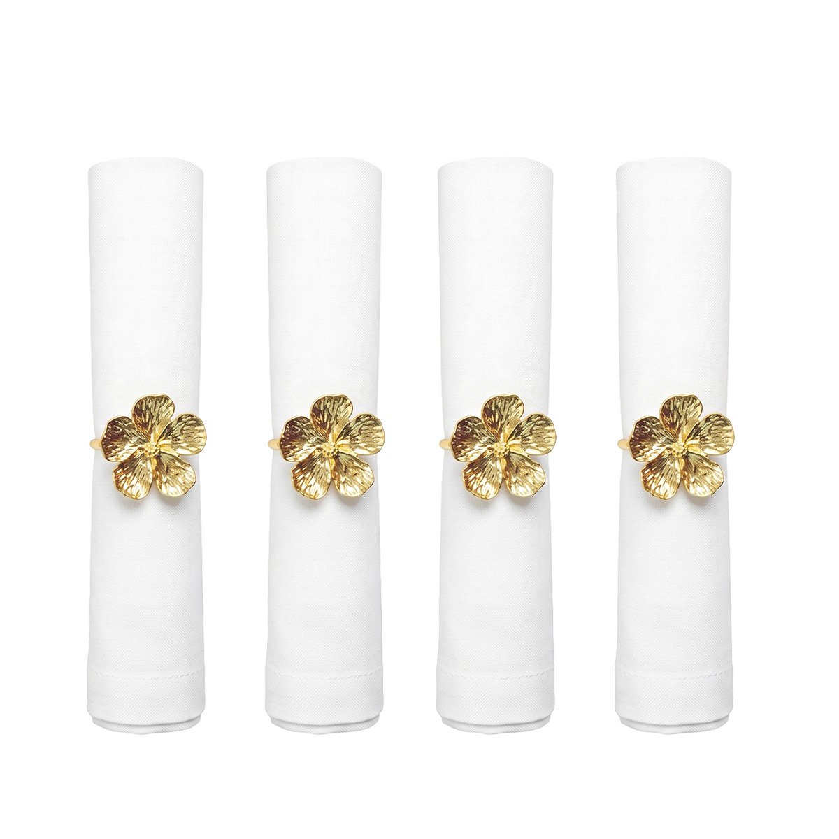 Lot of 4 rounds of golden flowers