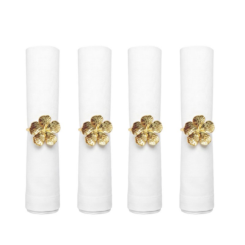 Lot of 4 rounds of golden flowers