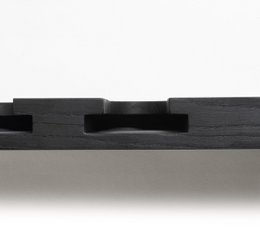 Tu Las™ Håndlavet trævægmonteret vinglasholder - 94 x 22 x 4 cm - Holdbart glasstativ - Sort