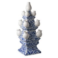 Tulp -Vase XL - 3 -Stück - verzierte Blume - Keramik - 51 cm