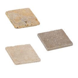 Travertine square 10 x 10 cm, 3 different shades: light, noce and gold