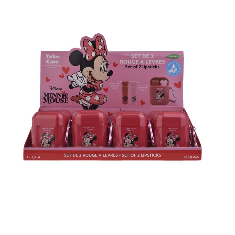 Duo Baume à Lèvres & Gloss Minnie avec Porte-clés Cœur