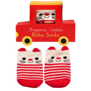 Paar Babysocken - Rote Katze
