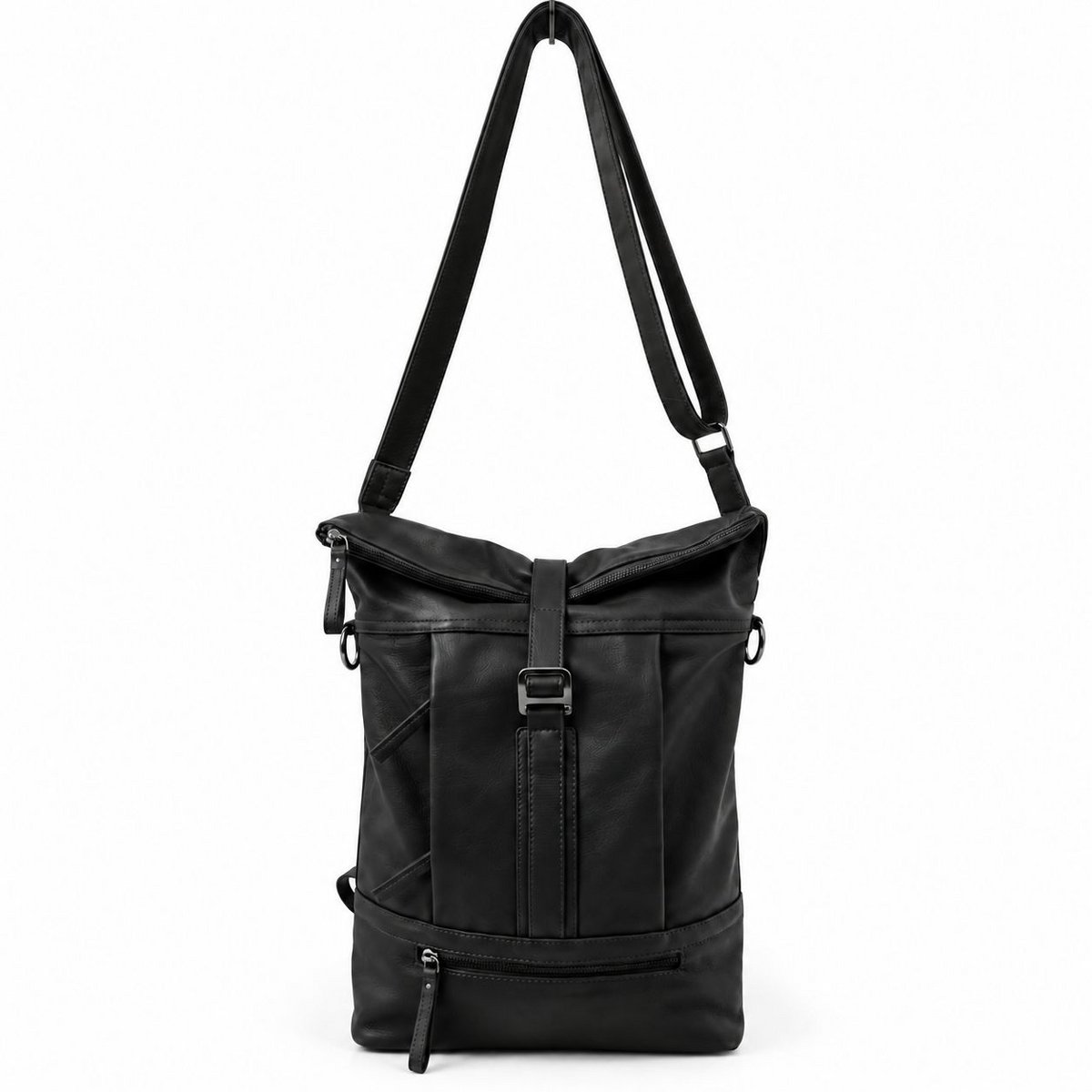 Rolltop rygsæk rygsæk Leder sort