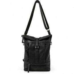 Rolltop rygsæk rygsæk Leder sort
