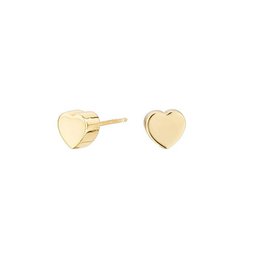  Gold plated heart-shaped earrings with a simple, elegant design.