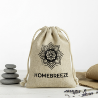 Jute Giftbag with drawstring and Homebreeze logo (10 pieces)