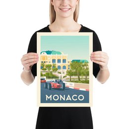 Affiche Monaco Vintage | Poster Ville Monaco Côte d'Azur France