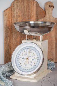 Retro kitchen scale Forget me not beige 3KG