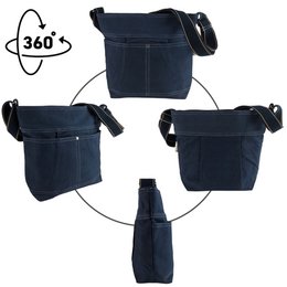 Domelo gewaxte canvas schoudertas voor dames. Waterafstotende hobo-tas. Veganistische buideltas. Dames/meisjes schoudertas met verstelbaar hengsel. Lichtgewicht grote stoffen tas met ritssluiting.