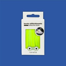 Reflective laces in various fluorescent colors including rose, orange, yellow, black, blue, white, and violet. The laces have a reflective material that shines in low light conditions, making them a stylish and functional choice for athletic or casual shoes.