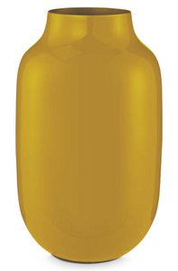 Vase Metal Oval Yellow 30cm