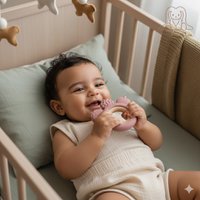 Zacht & Hard | FRUIT Bijtring van hout en siliconen | ROOS