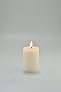 LED-Kerze weiß mit Timer und Wachsspiegel