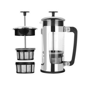 ESPRO - P5 French Press - Glazen Koffiemaker met Houder uit Duurzaam Gepolijst Roestvrij Staal - 532ml - met Dubbele Micro-Filter - Voor een Gruisloos en mild kopje koffie