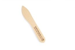 A wooden cutlery item with the text "Tartipique" printed on it. The item appears to be a wooden knife or utensil.