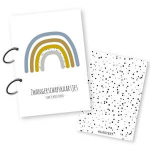 Bewaarbundel voor zwangerschapskaarten | blauwe regenboog