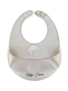 Silicone bib with collection tray – Beige – Croissant