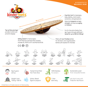 Kinderfeets Bambus balansdisk rund - 40 cm