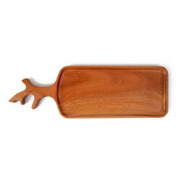 Khaya Wood - Antler Serving Tray