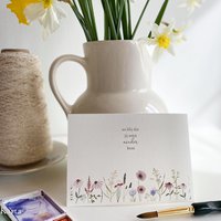 greeting card - pink flower meadow