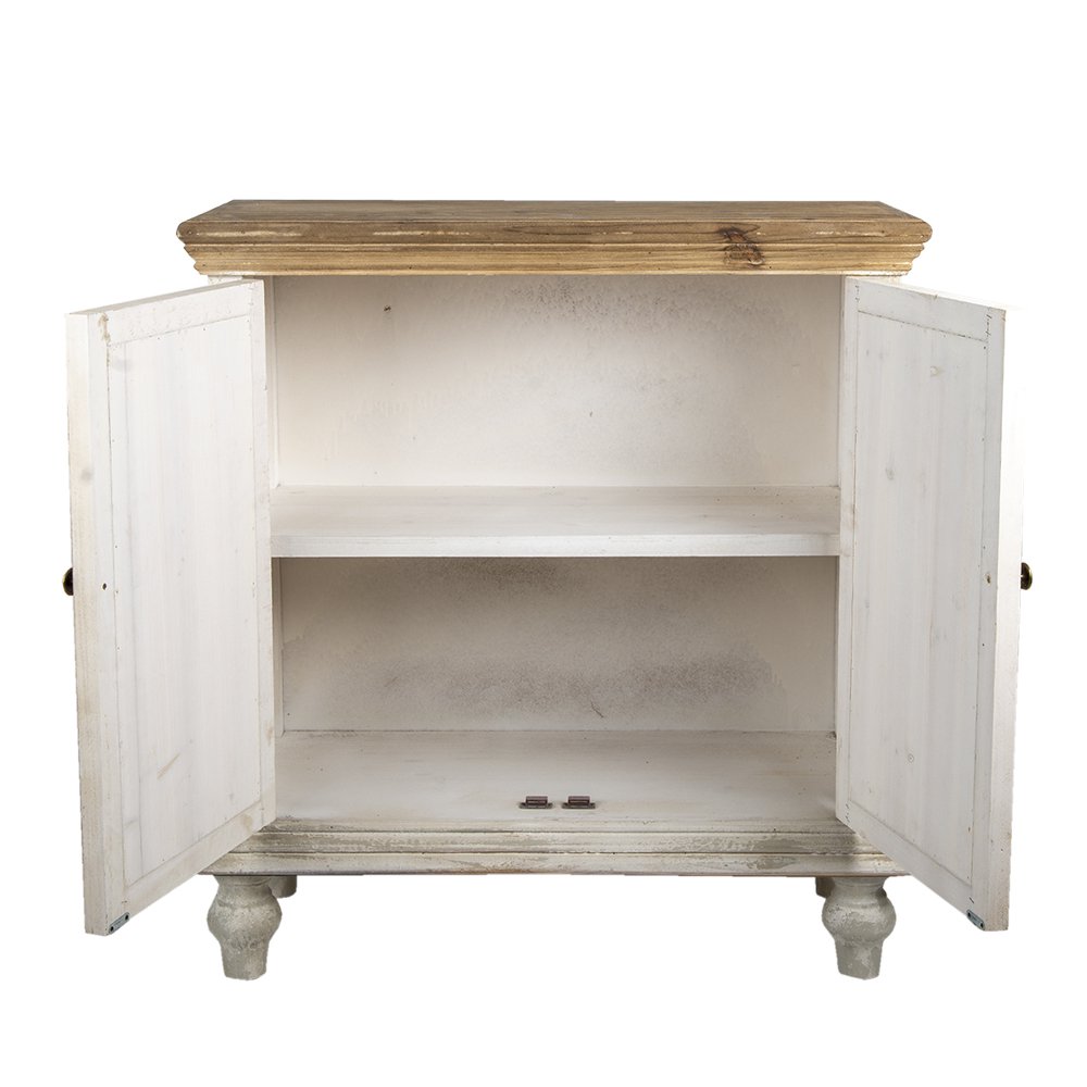 Dressoir Wit Bruin, Hout 91x38x100 cm