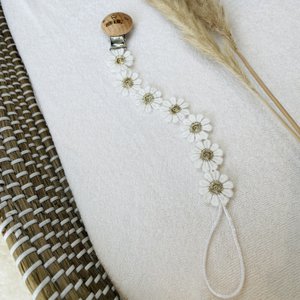 Schnullerclip Gänseblümchen silber