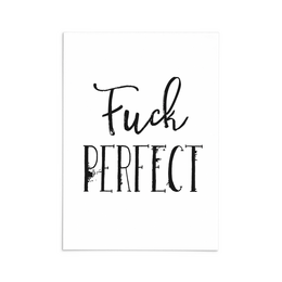 A6 and A5 cards with the text "Fuck Perfect" in a stylized font.