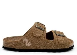 Natural palm sandal with two adjustable buckle straps. Made from eco-friendly materials. Suitable for casual wear.