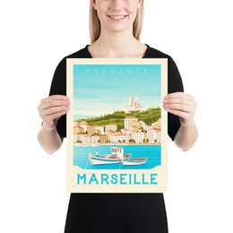 Affiche Marseille Vintage | Poster Ville Marseille Provence Côte d'Azur France