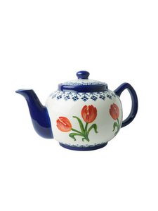 Theepot oranje tulp