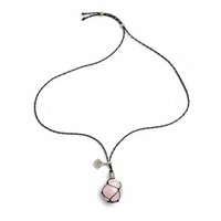 Braided women's necklace with Rose Quartz