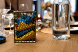 Vaskbar serviet til køkken - Petrol Blue