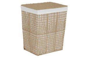 Wäschekorb aus geflochtenen Fasern aus Metall, 44 x 35 x 55, naturfarben, DC213788