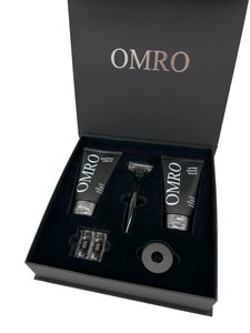 Shaving set OMRO SHAVE v. Elegant - razor, 2x shaving cream, razor holder, razor blades