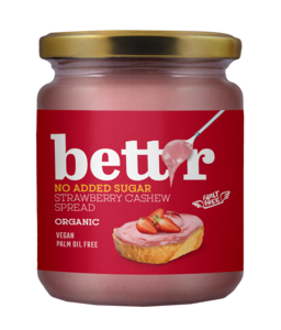 Strawberry Cashew Spread with No Added Sugar, organic, Bett'r, 250g