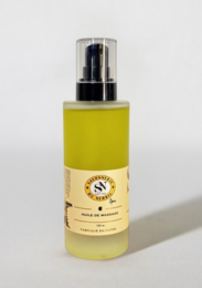  100 ml massage oil with 4 vegetable oils, ideal for relaxing massages.