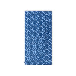  Blue cotton beach towel with a leopard print pattern, measuring 135 x 65 cm.