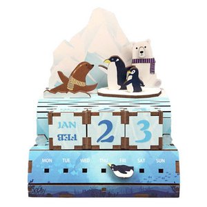 Tonecheer, DIY 3D wooden puzzle, calendar, date at Glaciers, TQ002, 10.4x8.9x11.8 cm