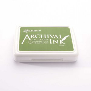 Ranger Archival Ink Stempelkissen - Olive · Olivgrün