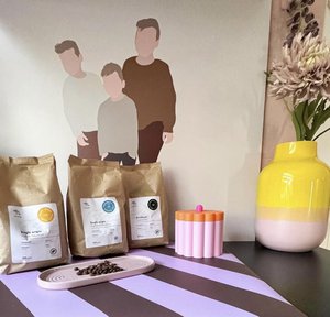 Inductiebeschermer streep lila bruin 80x52cm