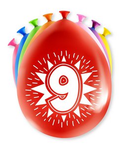 Fröhliche Partyballons – 9 Jahre